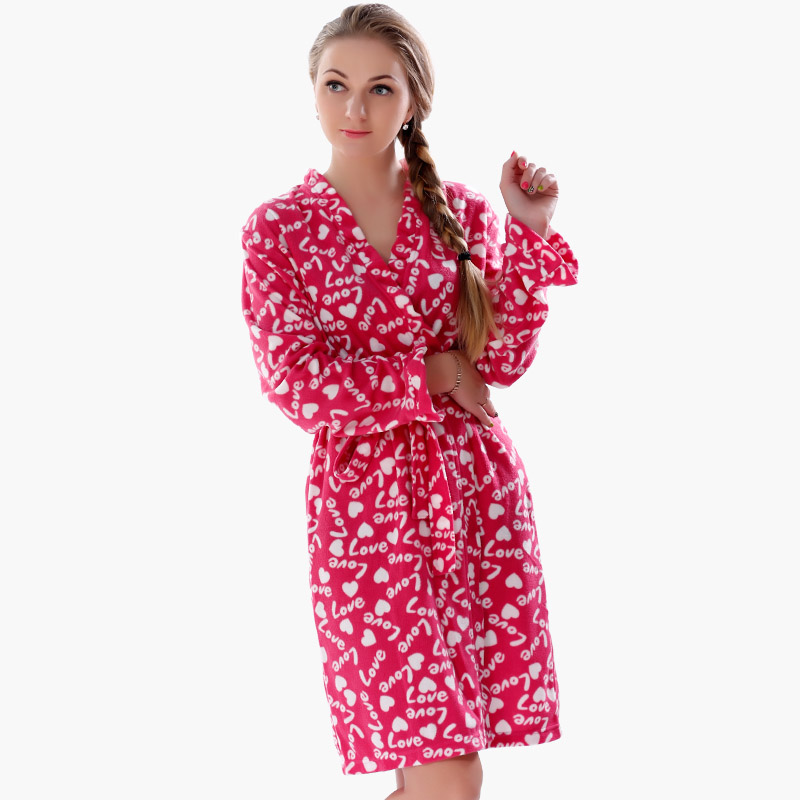 Ενηλίκων Fleece Robe Printed Kimono Pajama