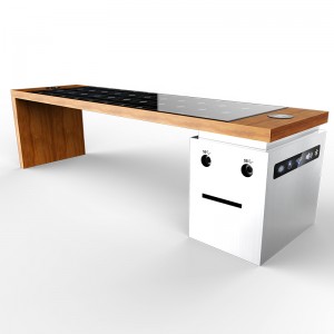 Smart Metal Park Bench Ηλιακή Ενέργεια Φορτιστής τηλεφώνου και διαφημιστικό εξοπλισμό