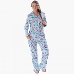 Γυναίκες τυπωμένο Coral Fleece Pajama Σετ