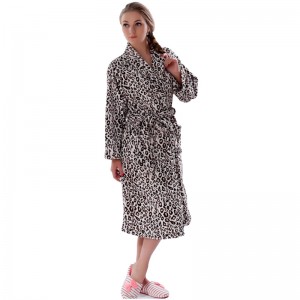 Ενηλίκων γυναικών ζευγαριού Leopard Robe τυπωμένες πιτζάμες