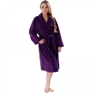 Ενηλίκων στερεών χρωμάτων Fleece Robe Ανδρών Γυναικών Pajama Μπουρνούζια