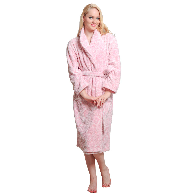 Ενηλίκων κοπής Fleece Robe Γυναικών Πιτζάμες Φθινόπωρο χειμώνα μπουρνούζια
