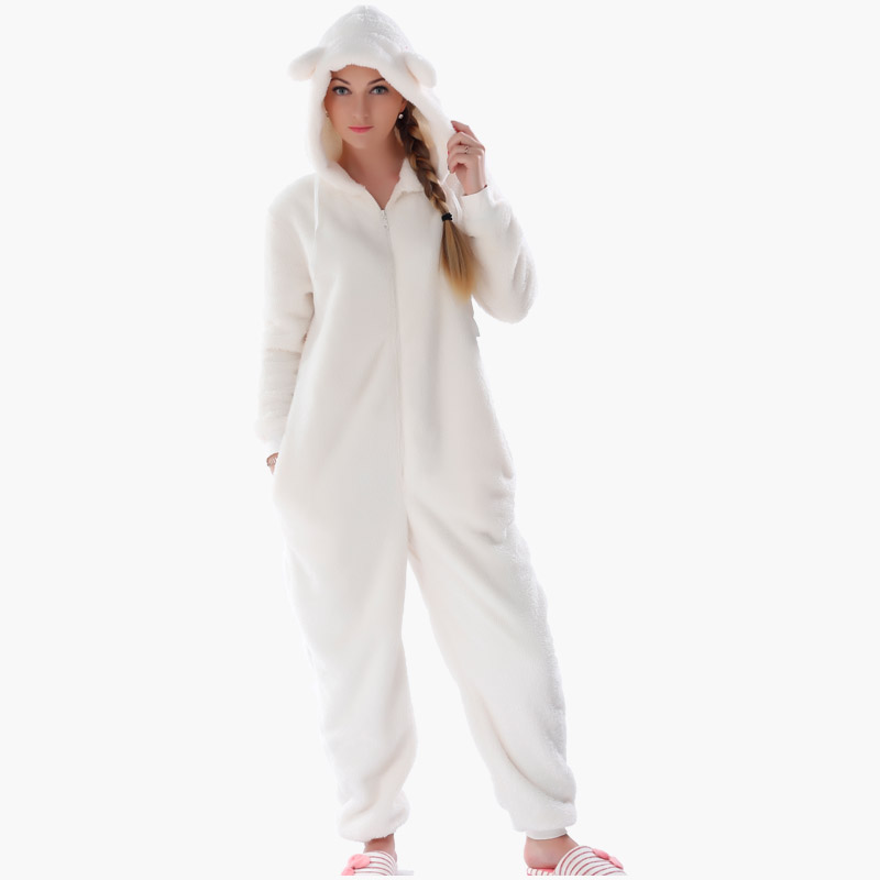 Γυναίκες ενήλικες Pajamas Onesie με κουκούλα με τα αυτιά των ζώων
