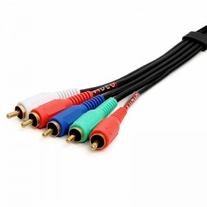 5-RCA αρσενικό σε 5RCA Αρσενικό RGB Component Audio Video Cable για HDTV - επιχρυσωμένο RCA σε RCA