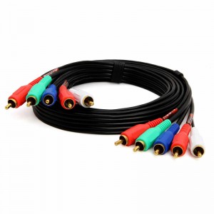 5-RCA αρσενικό σε 5RCA Αρσενικό RGB Component Audio Video Cable για HDTV - επιχρυσωμένο RCA σε RCA