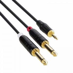 3.5mm 1/8 \"TRS σε 2 x 6.35mm 1/4\" TS μονοφωνικό καλώδιο splitter για iPhone, iPod, φορητό υπολογιστή, συσκευές αναπαραγωγής CD, ενισχυτή ισχύος, μίξερ, οικ...