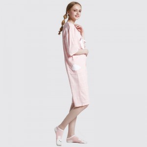 Γυναίκες Onesie Ροζ τυπωμένο βαμβάκι Τζέρσεϋ Κέντημα Πιτζάμες Σετ