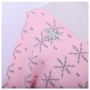 2018 Ζεστό Snowflake Rhinestone Appliques Κυρίες Slash Cardigan πλεκτό φόρεμα