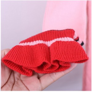 Χειμερινά μάλλινα χοντρές Flare Ριγέ μακρύ φόρεμα γυναικών πουλόβερ