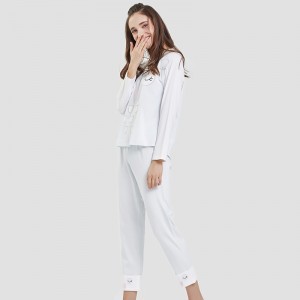 Γυναίκες Θέση Τυπωμένο βαμβάκι-Spandex ενιαία Jersey Πιτζάμες Σετ