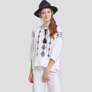 Γυναικεία τυπωμένη λινά πιτζάμες σετ