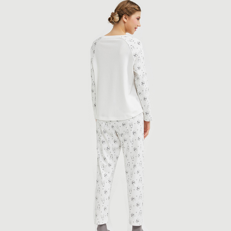 Γυναίκες Lovely Printed Κεντήματα Μοντέρνο Jersey Pajamas Set