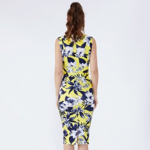 Καλοκαιρινές Κυρίες Polyester Off ώμο Vintage Φόρεμα Σχέδια Εικόνες Floral Εκτύπωση Γυναίκες Κόμμα Κόμμα Φόρεμα