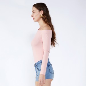 Ένας ώμος Vintage Chiffon Γυναικεία Tops Μπλούζα με μακρύ μανίκι JCGJ190315010