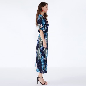 Αφρικανική σχεδίαση Κομψή γυναικεία κυρία μόδα φόρεμα σιφόν Casual φορέματα καλοκαίρι JSDJ2558