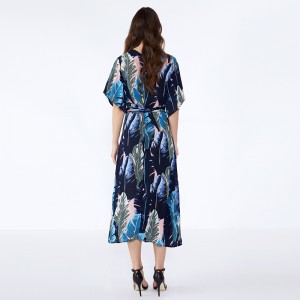 Αφρικανική σχεδίαση Κομψή γυναικεία κυρία μόδα φόρεμα σιφόν Casual φορέματα καλοκαίρι JSDJ2558