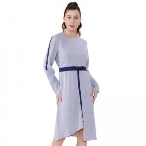 Ριγέ μακρύ μανίκι Prom Γυναικεία έπιπλα Γυναικεία ενδυμασία Gaun Σχέδια Φόρεμα JSW2832