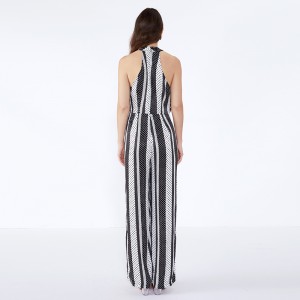 Streak εκτυπωμένο Halter Neck Plus μέγεθος Jumpsuit για τις λιπαρές γυναίκες JCGJ190315072