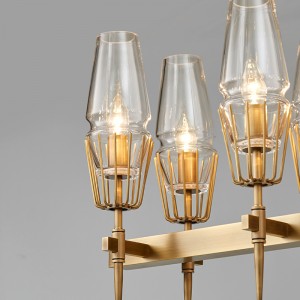 Σκανδιναβική απλή προσωπικότητα γυαλί σιδήρου μακρύ εστιατόριο πολυέλαιος Km2145