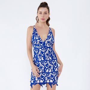 Γυναίκες Ονόματα Retro Sexu Επιστροφή Ανοιχτό Βραδινό Μπλε Φόρεμα