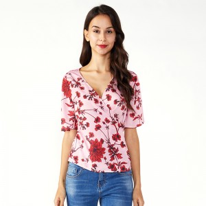 Floral κυρίες Fancy μπλούζα Chiffon Γυναικεία Ένδυση Tops
