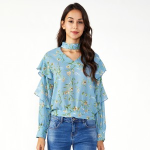 Γυναίκες Plus Μέγεθος Boho Τελευταίες Chiffon Tops και Μπλούζες
