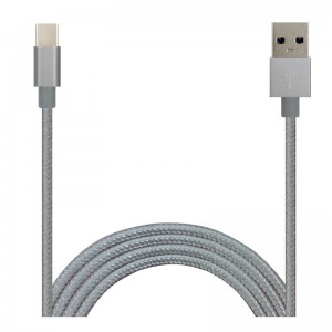 Καλώδιο μεταφοράς δεδομένων τύπου C από νάιλον καθαρού χρώματος