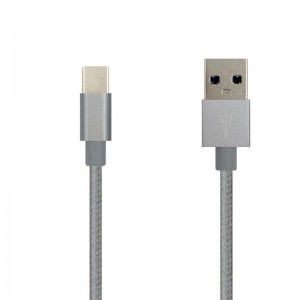 Καλώδιο μεταφοράς δεδομένων τύπου C από νάιλον καθαρού χρώματος