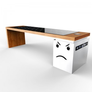 2019 Μοντέρνα σχεδίαση Έξυπνη ηλιακή εξωτερική επίπλωση Garden Backless Bench