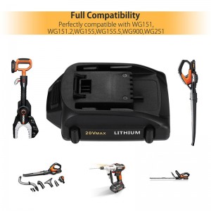 Li-ion 20V 1500mAh μπαταρία αντικατάστασης κυττάρων μπαταρίας για Worx WA3525