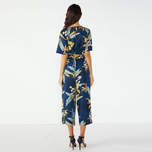 Κυρίες Custom Made Ένα κομμάτι Chiffon Jumpsuit Floral