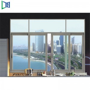 Συρόμενα παράθυρα αλουμινίου ή παράθυρα συστοιχιών με βαμμένο με σκόνη γκρι και μαύρο φινίρισμα και εμπορικά κτίρια