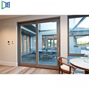 Συρόμενες πόρτες από γυαλί κατασκευαστές αλουμινίου πόρτας επίστρωση σκόνης Fininshed με ματιών για εμπορική κτίριο