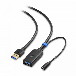 Καλώδιο επέκτασης USB 3.0 Καλώδιο επανάληψης ενισχυτή σήματος αρσενικού έως θηλυκού σήματος με προσαρμογέα τροφοδοσίας 5V / 2A