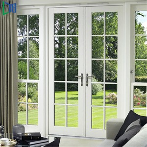 Ευρωπαϊκό στυλ Αλουμινίου Γαλλική πόρτα Ασφάλεια Πόρτας από ανοξείδωτο ατσάλι Εσωτερική πόρτα διπλής ταλάντευσης από αλουμίνιο