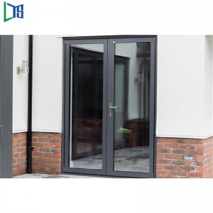 Διπλό γυαλισμένο γυαλί αλουμινίου με αρθρωτή πόρτα Σχεδιασμός κήπου Swing Γαλλικές πόρτες εξωτερικές πόρτες μεντεσέδες