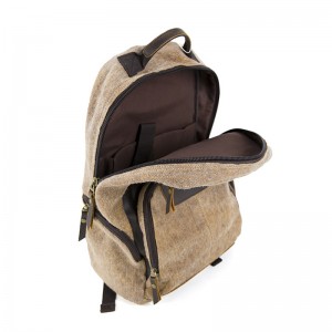 Δερμάτινη τσάντα χωρισμένη με σακίδιο υπολογιστή καμβά, casual φορητό σακίδιο laptop 19SC-7747D