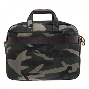 17SG-6639D Δημοφιλή πολυτέλεια έθιμο καμβά καμουφλάζ με γνήσιο δέρμα αγελάδας χαρτοφύλακα Κίνα χονδρικής