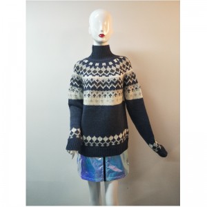 ΜΠΛΕ ΑΒΙΓΑΙΙΙ FAIRISLE PATTERN JUMPER RLWS0014F