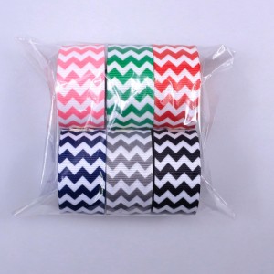 5 # Δημοφιλή προσαρμοσμένο λογότυπο Chevron Printed Grosgrain Κορδέλα
