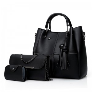 HD0827--3 PCS Σετ γυναικών PU δέρμα Tote PU Δερμάτινη φορητή τσάντα PU δερμάτινο πορτοφόλι κέρματος