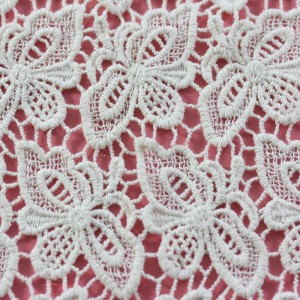 Νέο βαμβακερό ιταλικό ύφασμα δαντέλας όμορφα υδατοδιαλυτά υφάσματα πεταλούδας για ρούχα