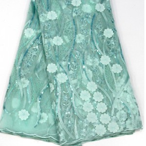 3d λουλούδι δαντέλα με πούλιες Υψηλής ποιότητας αφρικανική γαλλική υφασμάτινη δαντέλα για το γαμήλιο ύφασμα δαντέλα κεντήματος δ...