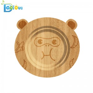 100% οργανικά Bamboo μωρό σκεύη απόδειξη απόρριψης μπαμπού πλάκα αναρρόφησης ασφαλή μη τοξικό μπαμπού πλάκα με σιλικόνη αναρρόφησης