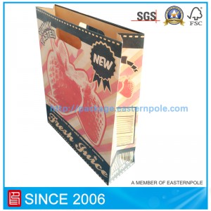 Καφέ τσάντα ανακυκλωμένου υλικού με λαβή κοπής