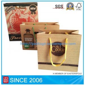 Καφέ τσάντα ανακυκλωμένου υλικού με λαβή κοπής