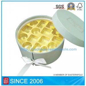 Πολυτελή άκαμπτο στρογγυλό κουτί σοκολάτας με διπλά στρώματα