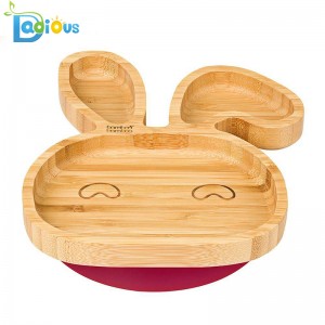 Παιδικό Πιάτο Baby Baby Adult Plate FDA Εγκεκριμένο Παιδικό Πιάτο Bamboo Οικολογικό Πιάτο για το Μωρό του Ξύλου με Κουτάλι