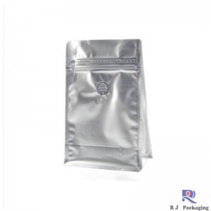 Απλό ασήμι και επίπεδος σάκος kraft με βαλβίδα για καφέ