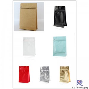 Εσώροφος σάκος τετραγωνικής σφραγίδας με E -zip και βαλβίδα για το τσάι του καφέ